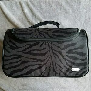 Modella Zebra Makeup Train Case